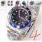 Black Blue/Blue Red Insert Automatic Men Watch 40mm Case Brush Steel Bracelet Date Magnifier
