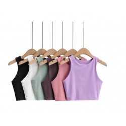 Summer Fashion Women Sexy Slim Tops O-neck Sleeveless Double Nylon Ladies Good Quality Tank Tops 6 Colors