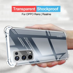 Transparent Case For OPPO RENO 5 4 Pro Plus 5Z 5G A15 A93 A55 A74 A54 Shockproof Cover Realme V13 V15 8 C21 C20 C11 6 Pro X50 GT