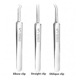 3PCS Ultra Fine No 5 Cell Pimples Black Head Clip Tweezers Beauty Salon Special Scraping Closing Artifact Acne Needle Tool Stain