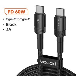 Toocki 100W Type C to USB C Cable PD 3.0 Quick Charge 4.0 Fast Charging Type C to Type C for Macbook Samsung Xiaomi
