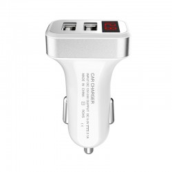 Dual Port USB Adapter Car-charger Double USB for iPhone iPad Samsung Xiaomi Phone Charging cable Car Charger Digital Display