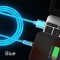 Detachable Connect Round Plugs Led Lighting Charger Cable Data Flowing LED Light Fast Charge Cable For IOS Android Type-C