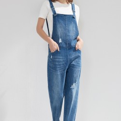 2023 New Autumn and Winter Women Casual Blue Overalls Jeans Fashion Cotton Ladies Pants