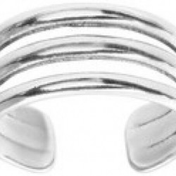 925 Solid Sterling Silver Triple  Band Toe Ring