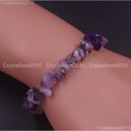 Handmade 5-8mm Mixed Natural Gemstone Chip Beads Stretchy Bracelet Healing Reiki