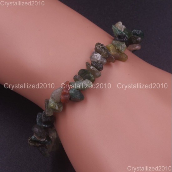 Handmade 5-8mm Mixed Natural Gemstone Chip Beads Stretchy Bracelet Healing Reiki