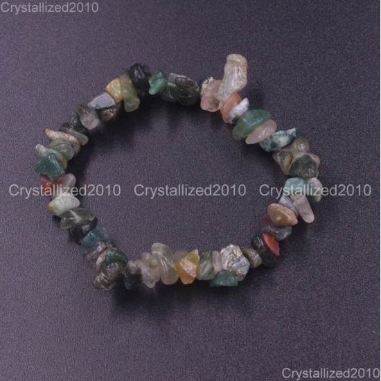 Handmade 5-8mm Mixed Natural Gemstone Chip Beads Stretchy Bracelet Healing Reiki
