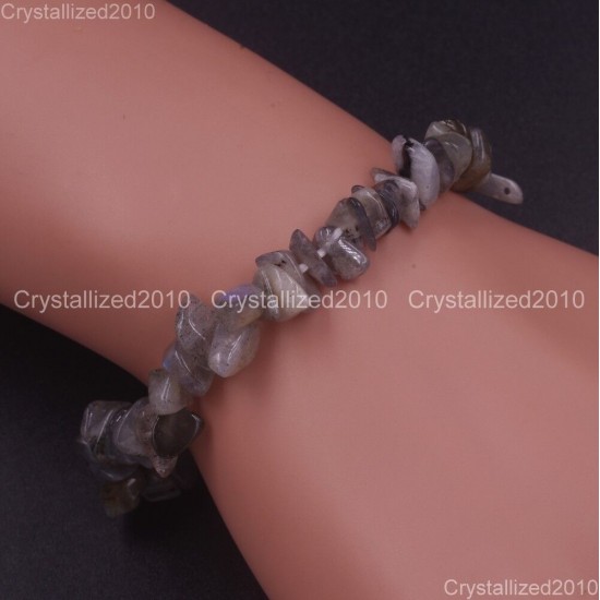 Handmade 5-8mm Mixed Natural Gemstone Chip Beads Stretchy Bracelet Healing Reiki
