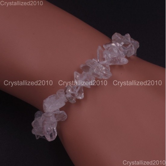 Handmade 5-8mm Mixed Natural Gemstone Chip Beads Stretchy Bracelet Healing Reiki