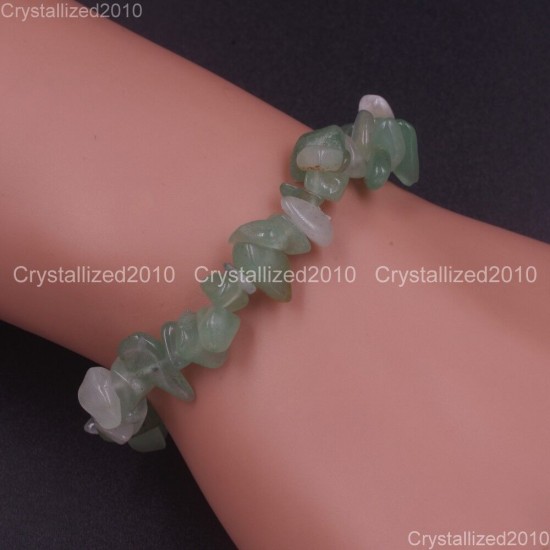 Handmade 5-8mm Mixed Natural Gemstone Chip Beads Stretchy Bracelet Healing Reiki