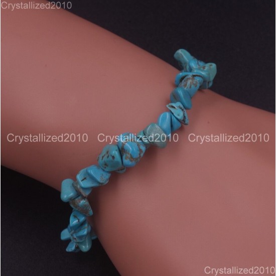 Handmade 5-8mm Mixed Natural Gemstone Chip Beads Stretchy Bracelet Healing Reiki