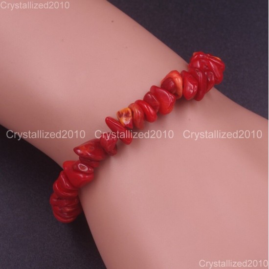 Handmade 5-8mm Mixed Natural Gemstone Chip Beads Stretchy Bracelet Healing Reiki