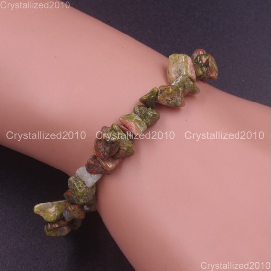 Handmade 5-8mm Mixed Natural Gemstone Chip Beads Stretchy Bracelet Healing Reiki