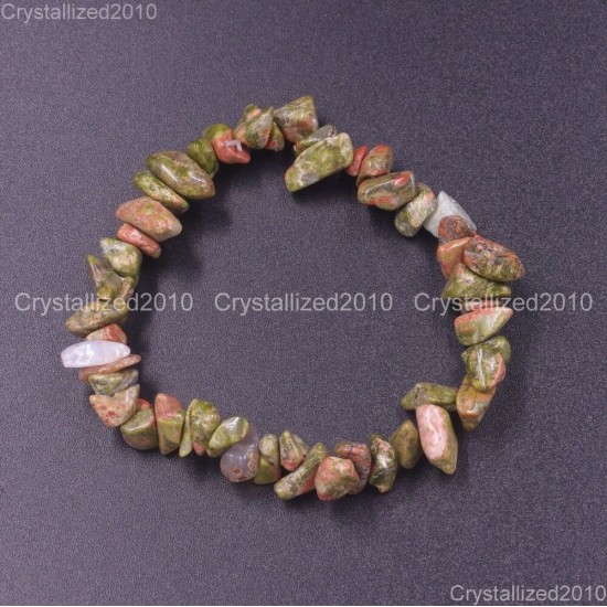 Handmade 5-8mm Mixed Natural Gemstone Chip Beads Stretchy Bracelet Healing Reiki