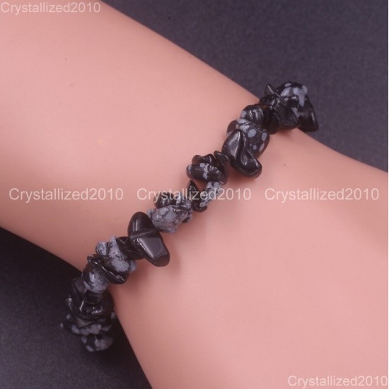 Handmade 5-8mm Mixed Natural Gemstone Chip Beads Stretchy Bracelet Healing Reiki