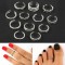 12PCs/set Adjustable Jewelry Retro Silver Open Toe Rings Ring Foot Finger