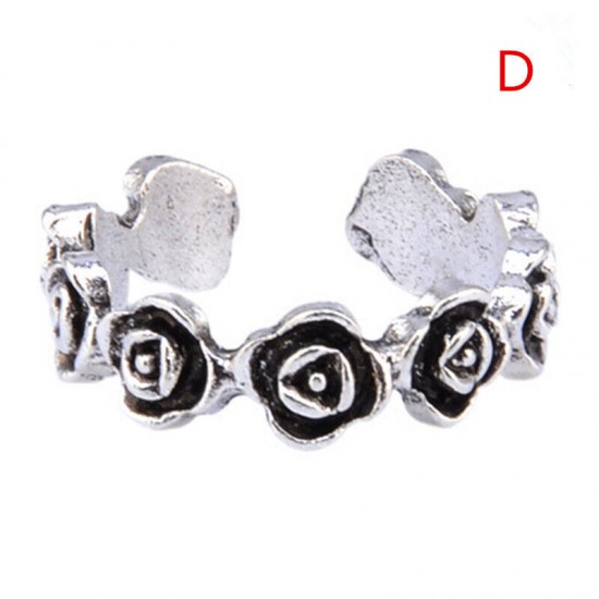 Womens Toe Rings 925 Sterling Silver Finger Band Planted Adjustable Solid Gift