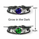 Leather Luminous Bracelet 12 Constellation Zodiac Sign Braided Unisex Jewellery