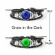 Leather Luminous Bracelet 12 Constellation Zodiac Sign Braided Unisex Jewellery