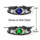 Leather Luminous Bracelet 12 Constellation Zodiac Sign Braided Unisex Jewellery