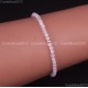 Natural Faceted Round Gemstone 2mm 3mm 4mm Handmade Beads Stretchy Bracelet 925