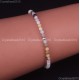 Natural Faceted Round Gemstone 2mm 3mm 4mm Handmade Beads Stretchy Bracelet 925