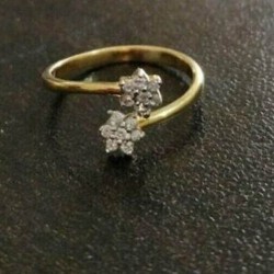 0.20Ct Round Simulated Diamond Women's Floral Toe Ring 14k Yellow Gold Plated